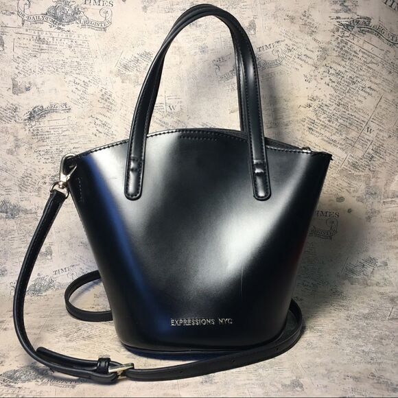 Expressions NYC Vegan Leather Mini Satchel Bucket - Picture 1 of 11